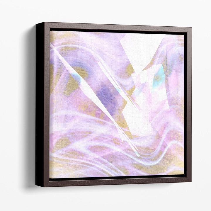 Contemporary prints in muted purple tones