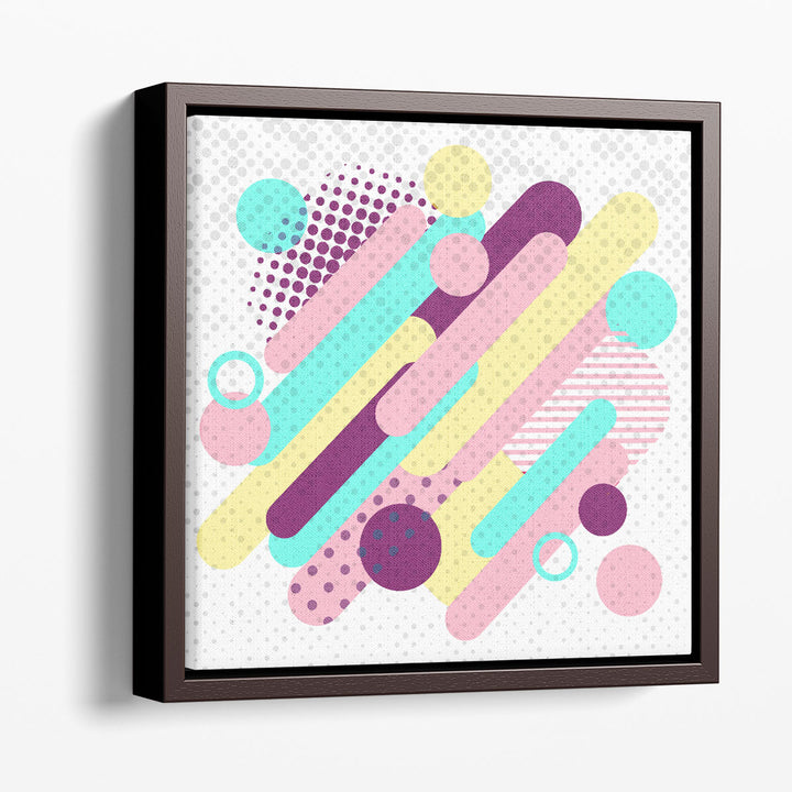 Geometric wall decor in pastel shades