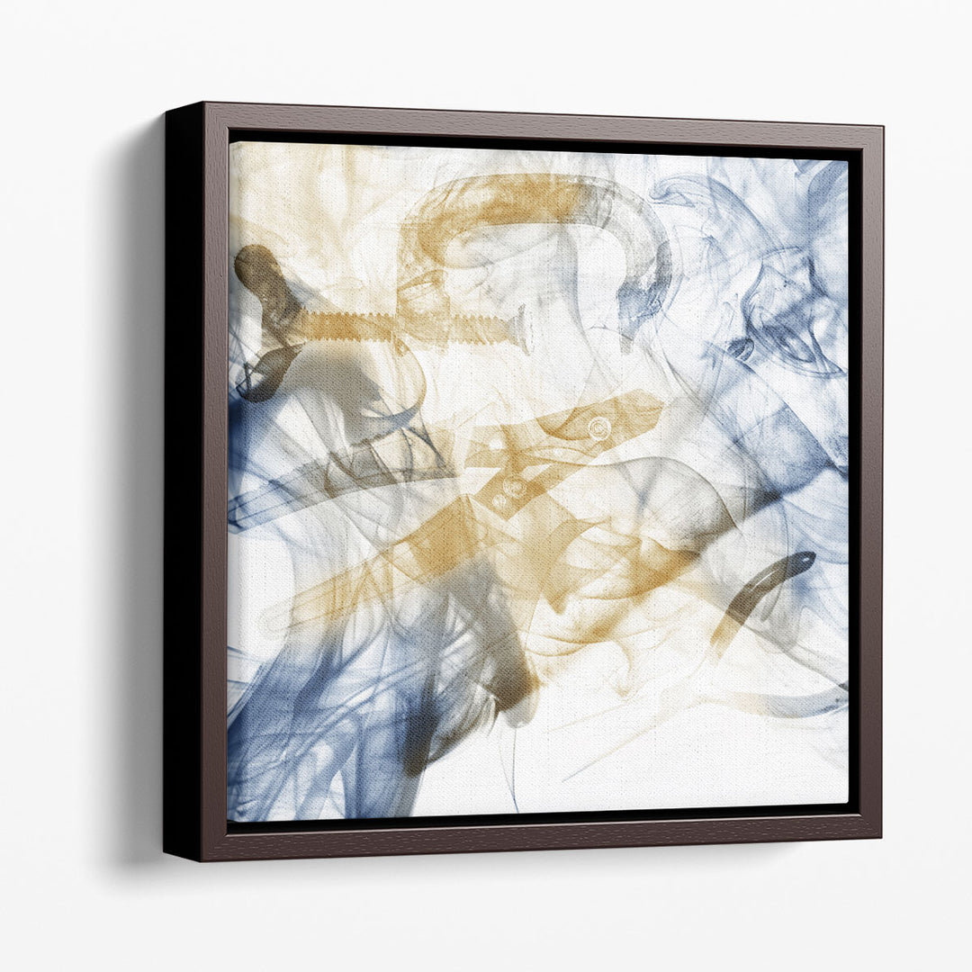Contemporary wall decor with smokey shapes