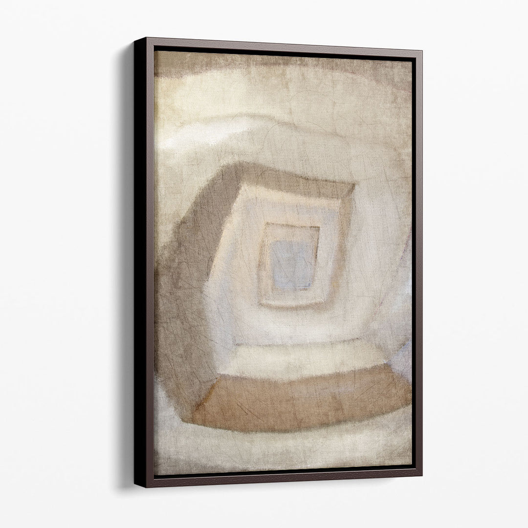Beige abstract art with geometric flow