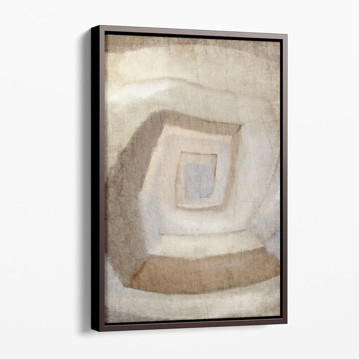 Beige abstract art with geometric flow