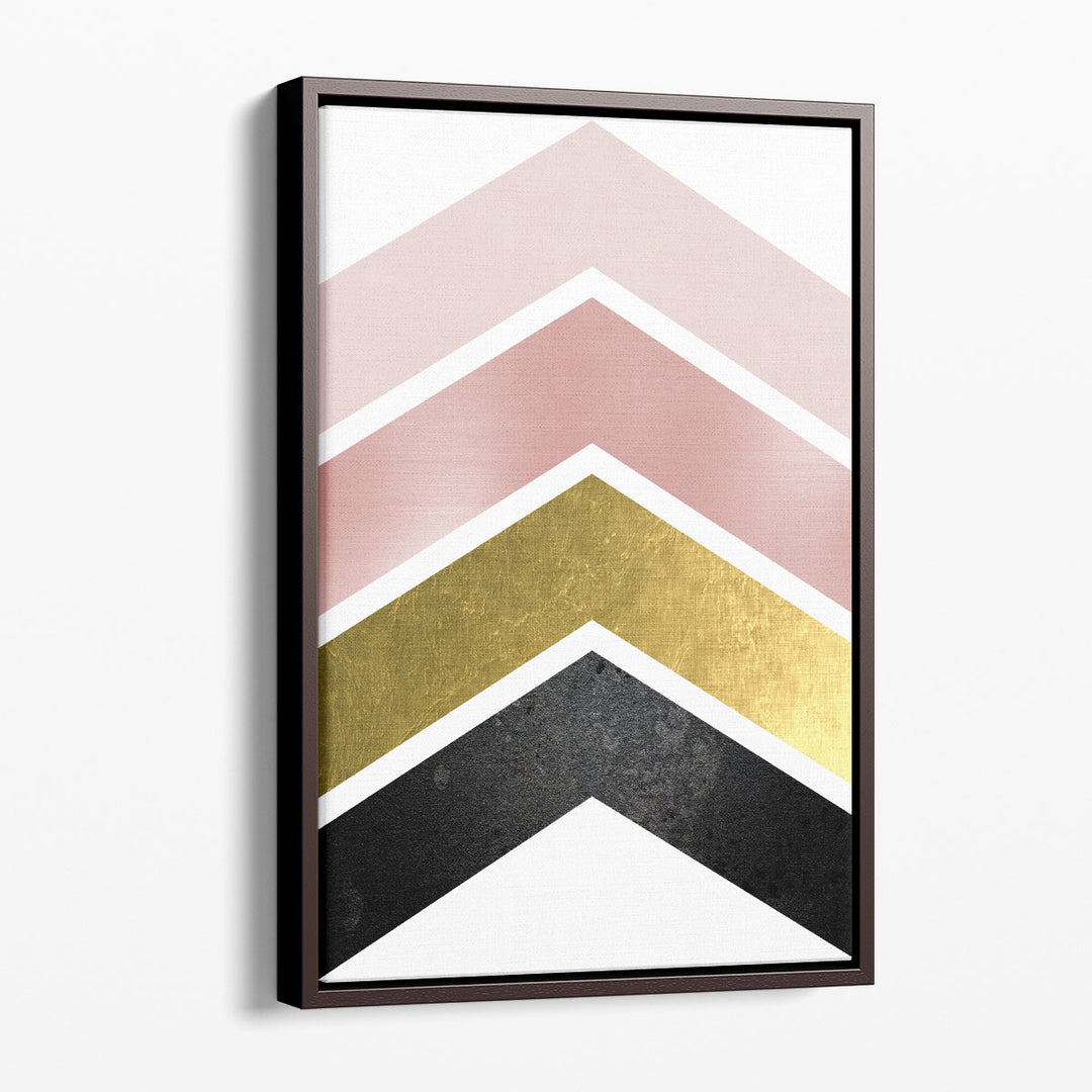 pink gold white abstract canvas art