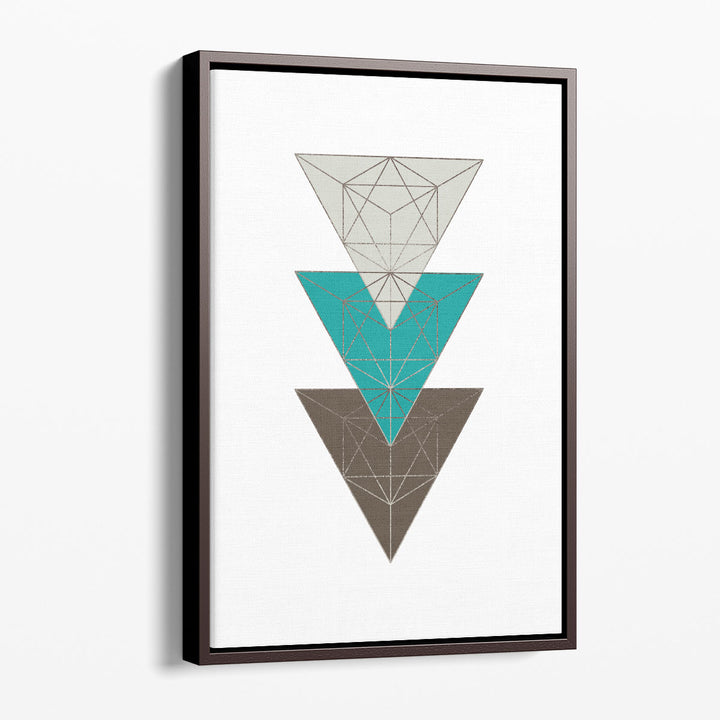 Beige Mint Geometric 3 - Canvas Print Wall Art