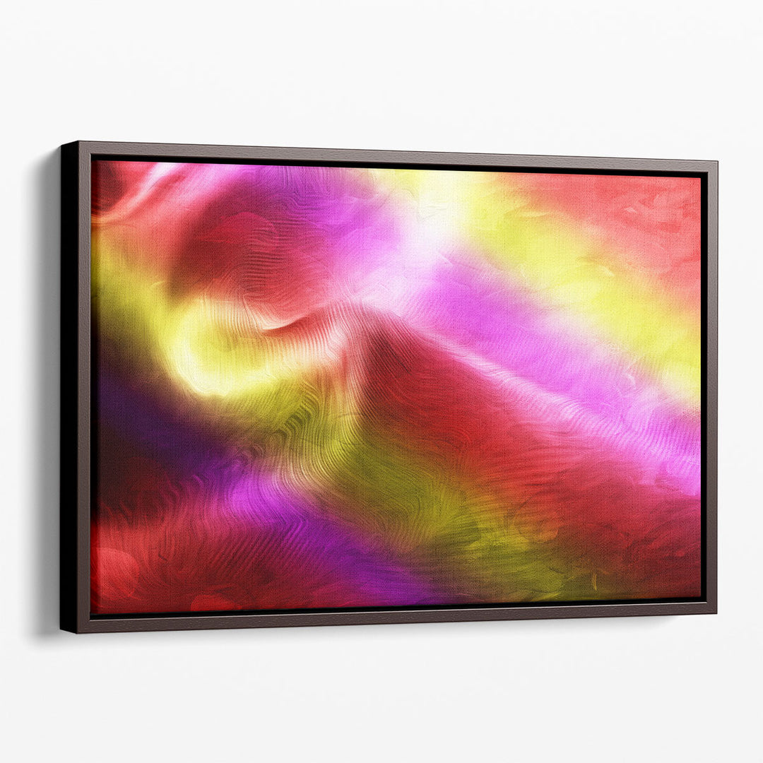 Large living room wall decor in pink red yellow
