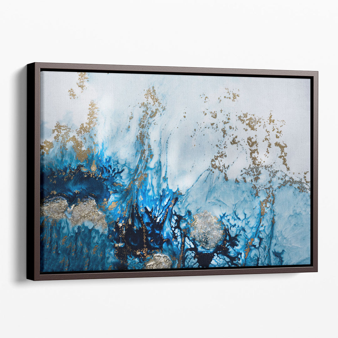 Textured canvas prints in blue tones