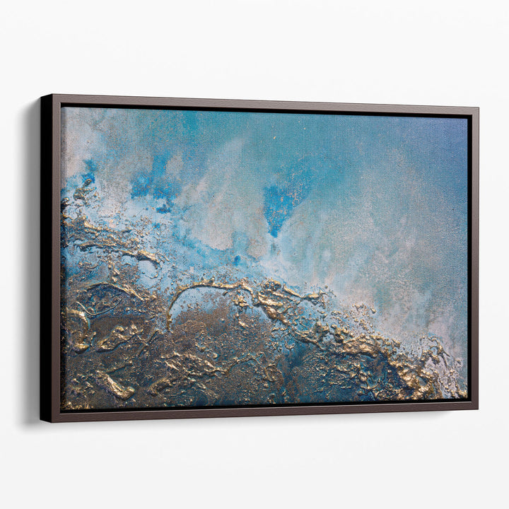 Textured canvas art with layered strokes