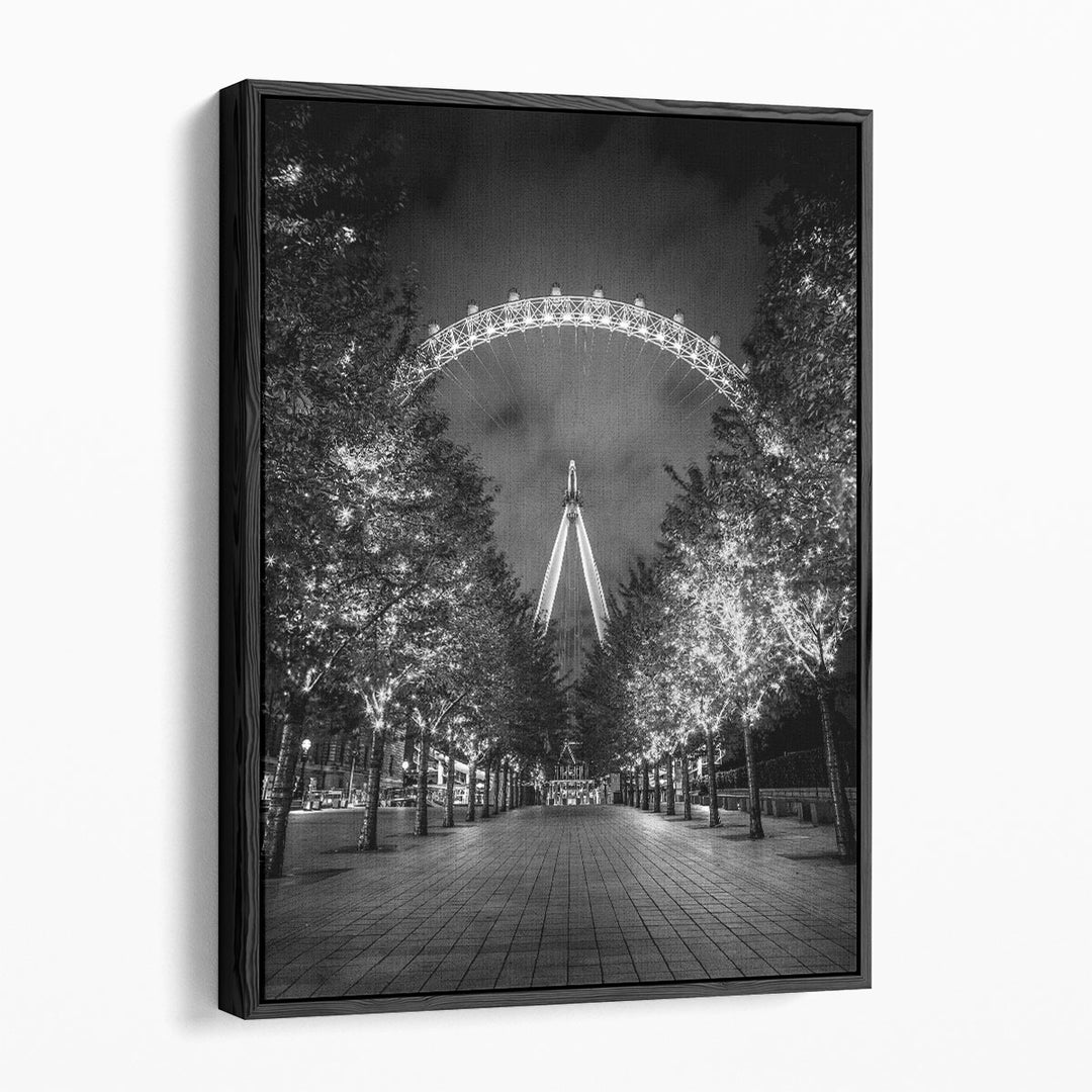 London Eye Black And White - Canvas Print Wall Art
