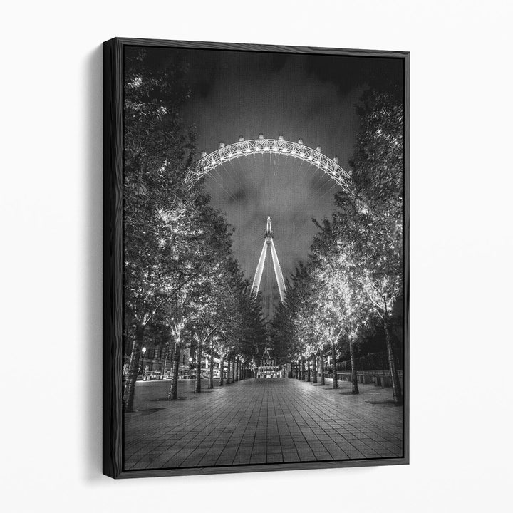 London Eye Black And White - Canvas Print Wall Art