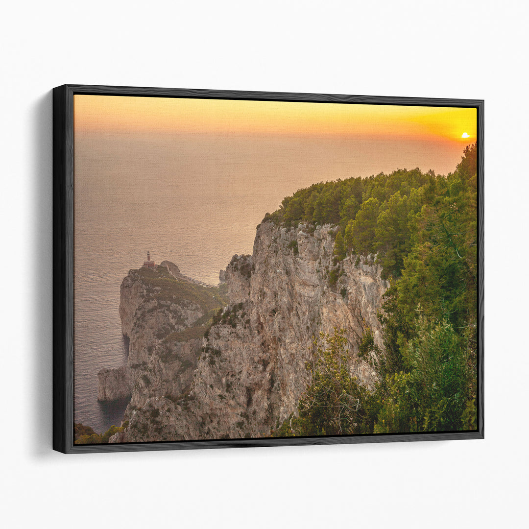 Beautiful Sunset From Capri Island Italy - Canvas Print Wall Art