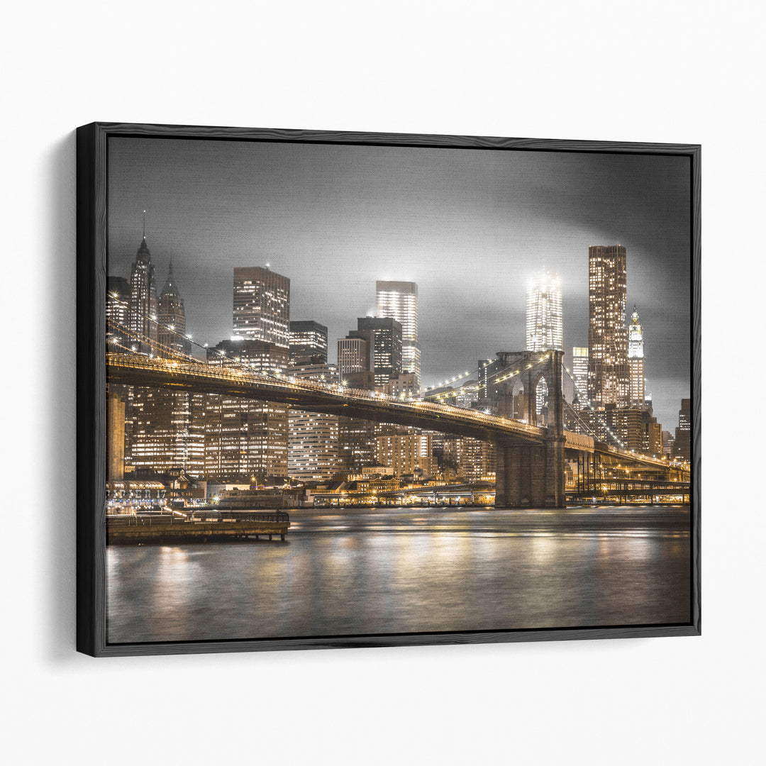 Brooklyn Bridge In Evening, New York - Canvas Print Wall Art
