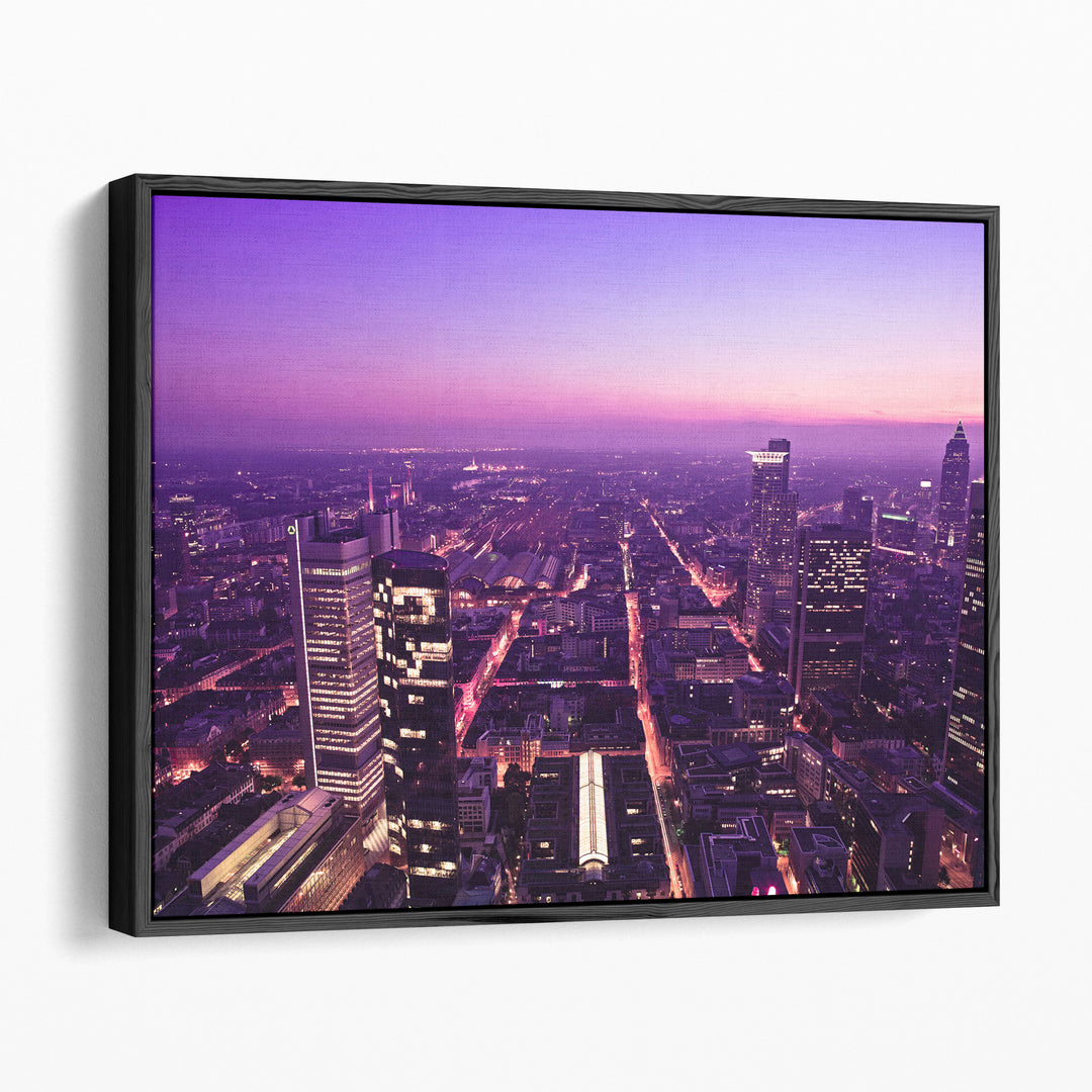 City Skyline At Dusk, Frankfurt, Germany 2 - Canvas Print Wall Art
