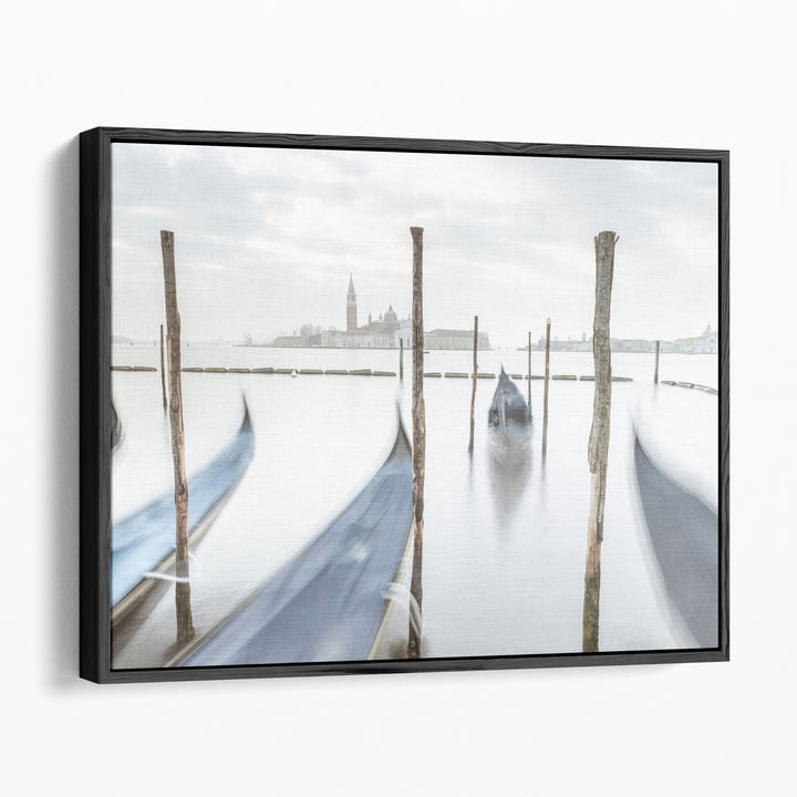 Gondolas In Lagoon, Venice, Italy - Canvas Print Wall Art