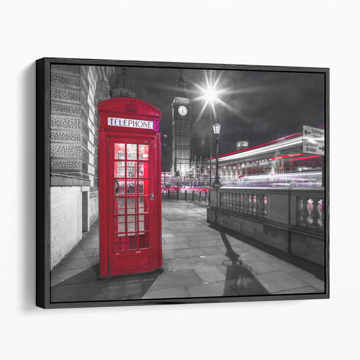 Telephone Box With Big Ben, London - Canvas Print Wall Art