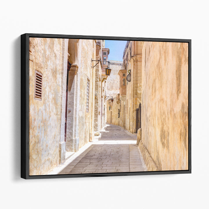 Narrow Street of Mdina city, Malta - Canvas Print Wall Art