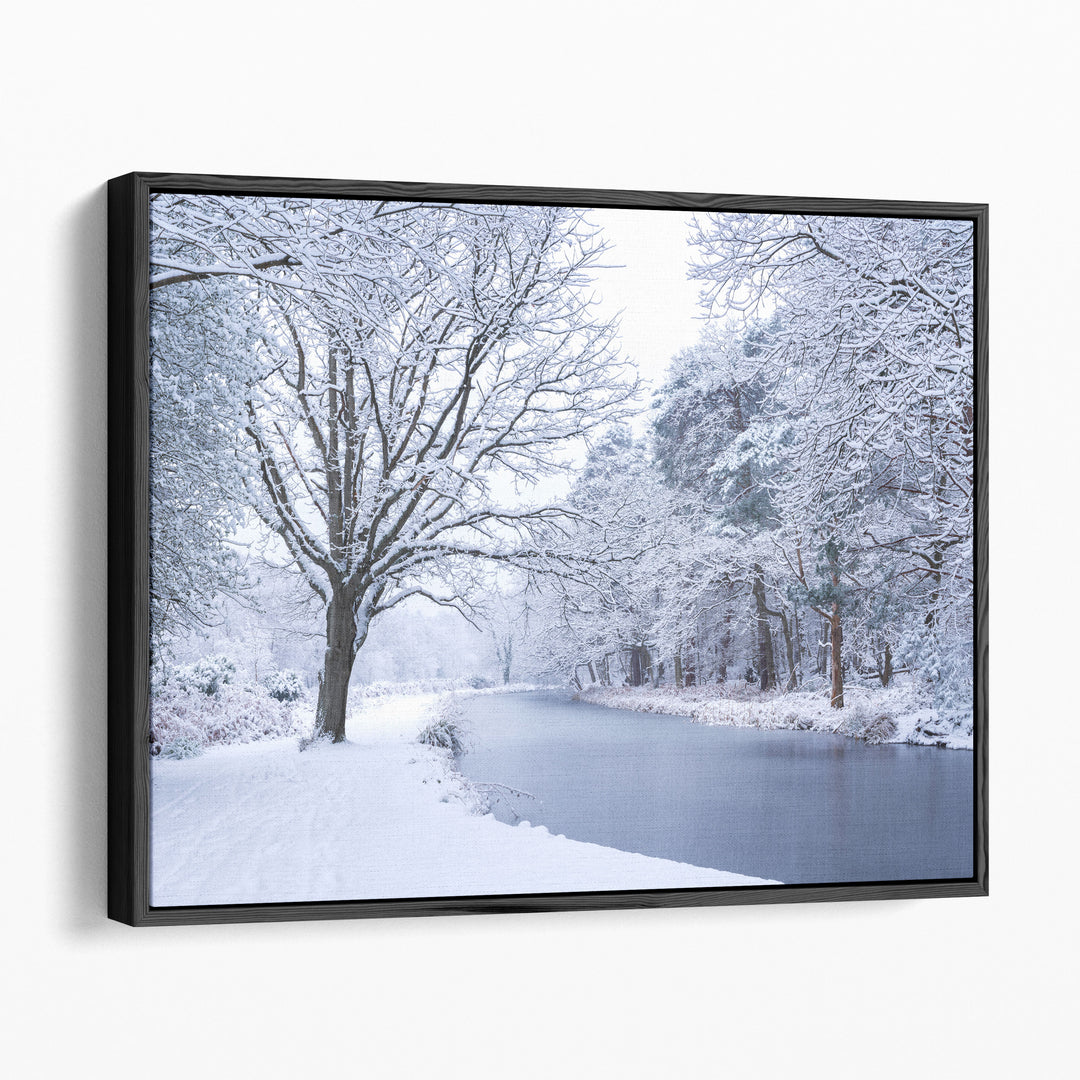Canal on a Snowy Day - Canvas Print Wall Art