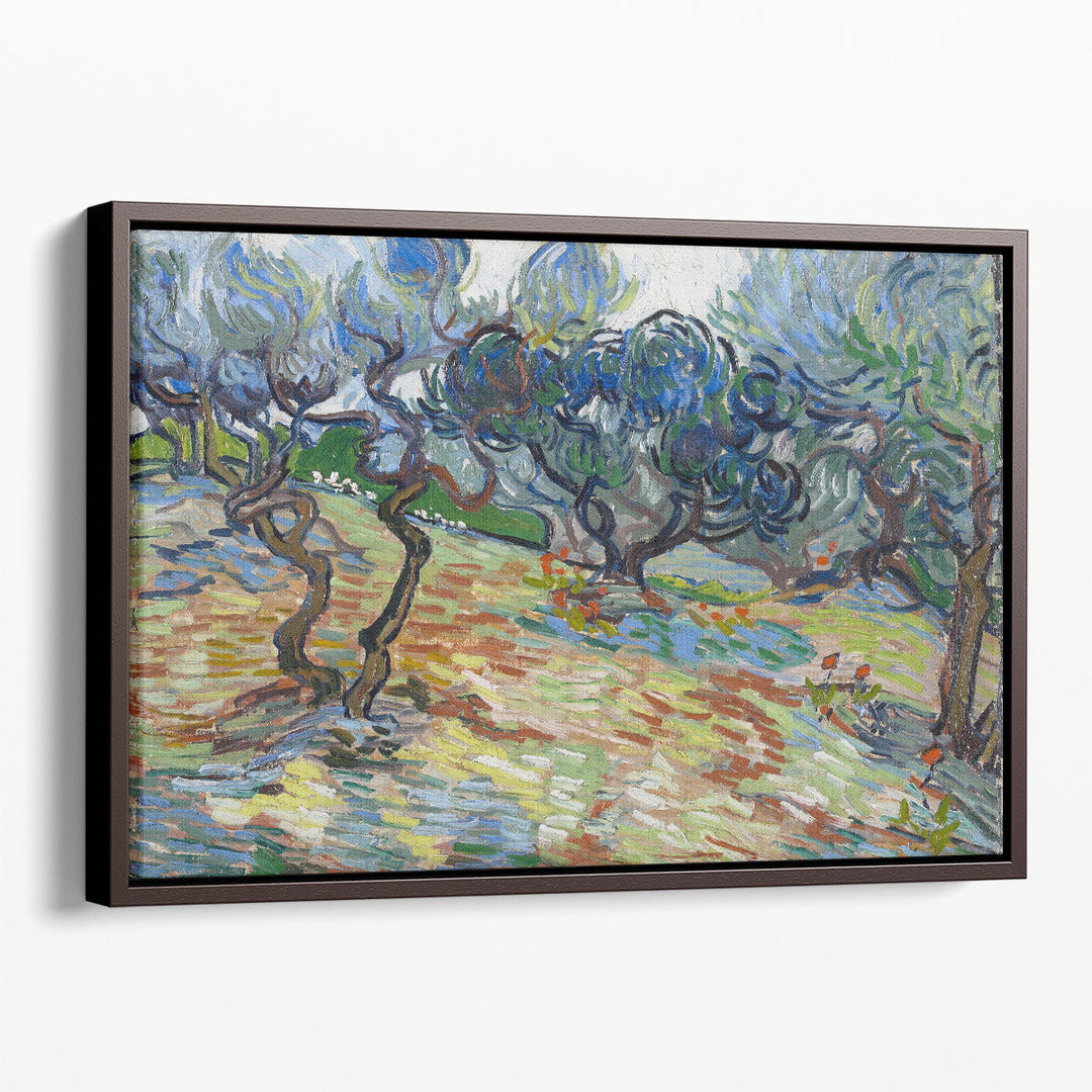 Landscape art prints with olive tree silhouette