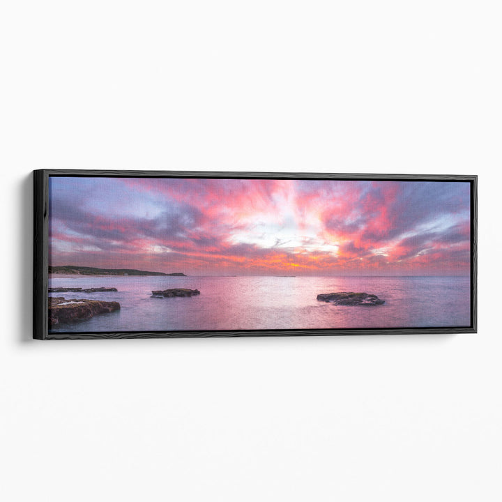 Tranquil Beach with Dramatic Sky - Canvas Print Wall Art