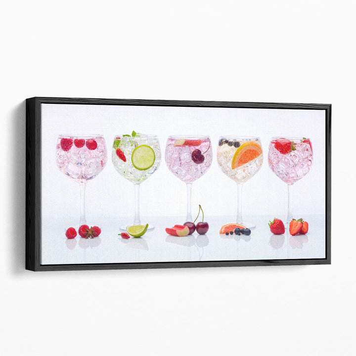 Different Type of Gin Glasses - Canvas Print Wall Art