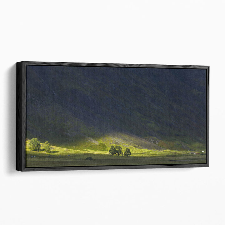 Scenic wall art featuring rolling valley landscape