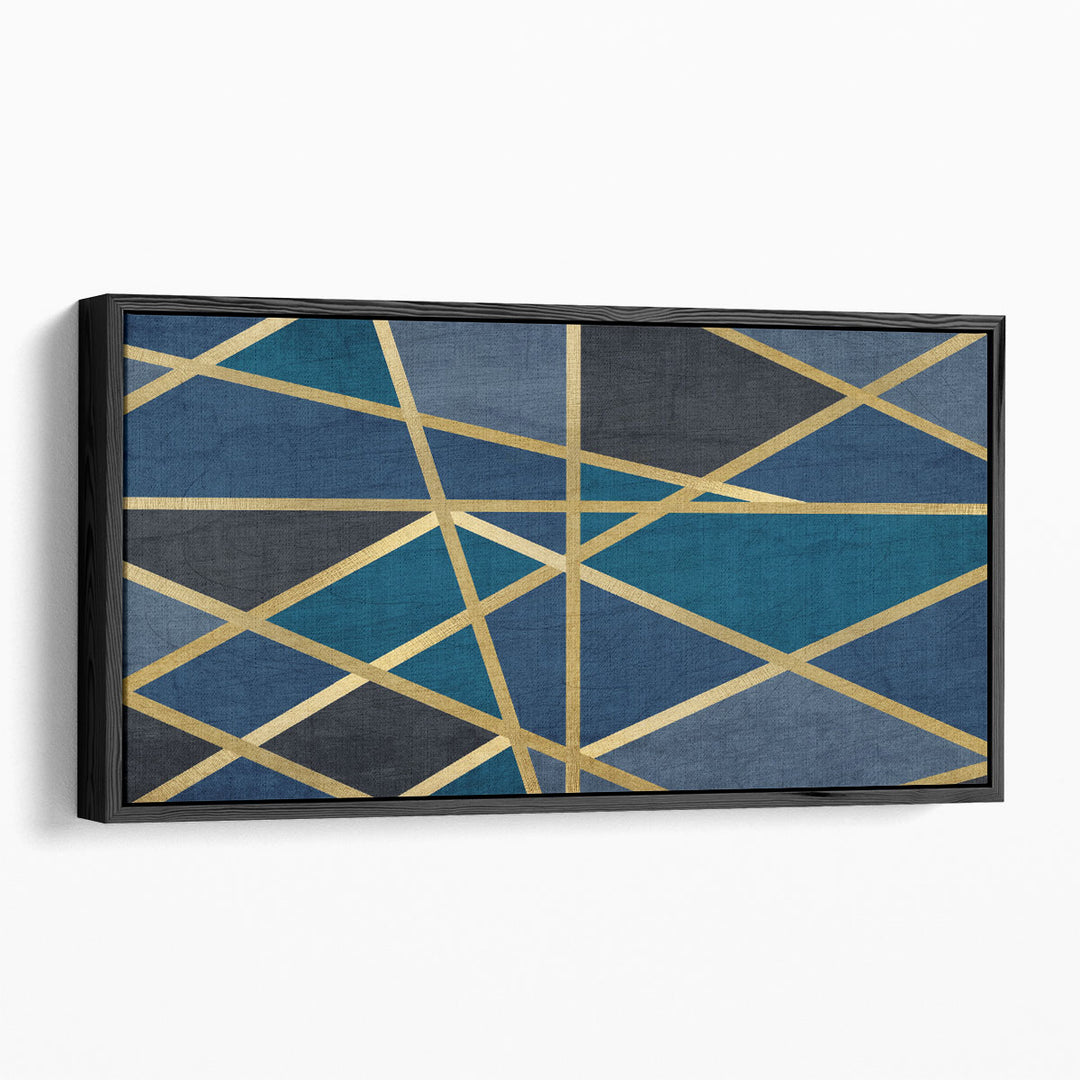 Gold and Blue Maze - Canvas Print Wall Art