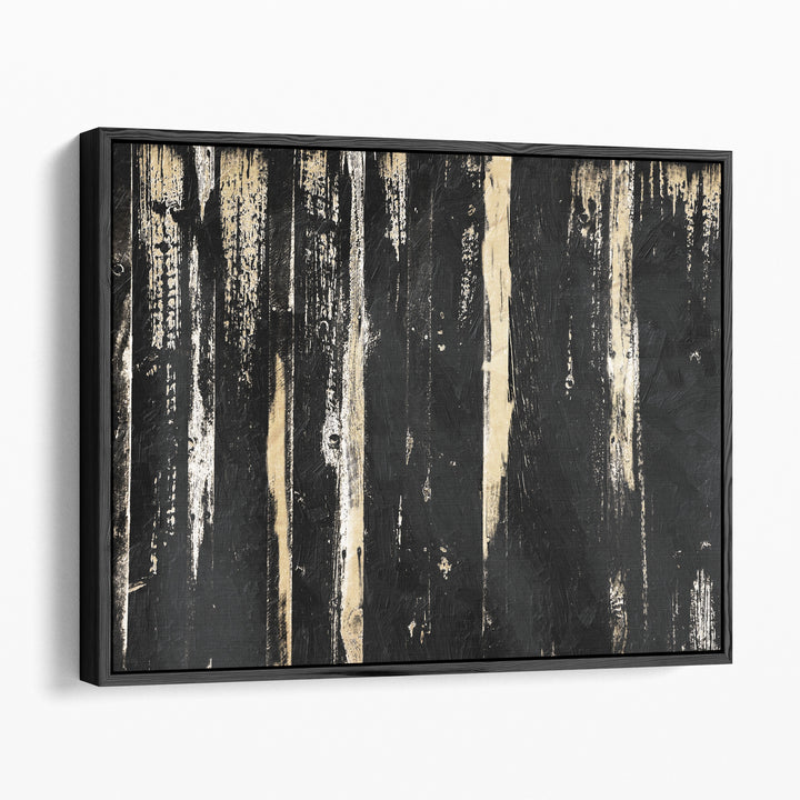 Gold Streaks Black and White - Canvas Print Wall Art