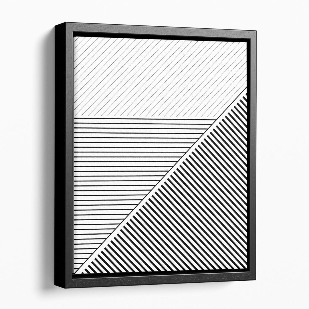 Geo Lines 2 Black and White - Canvas Print Wall Art