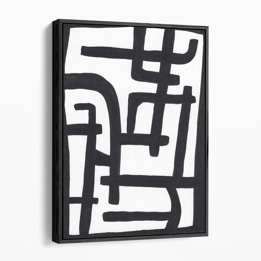Abstract 1 Black and White - Canvas Print Wall Art