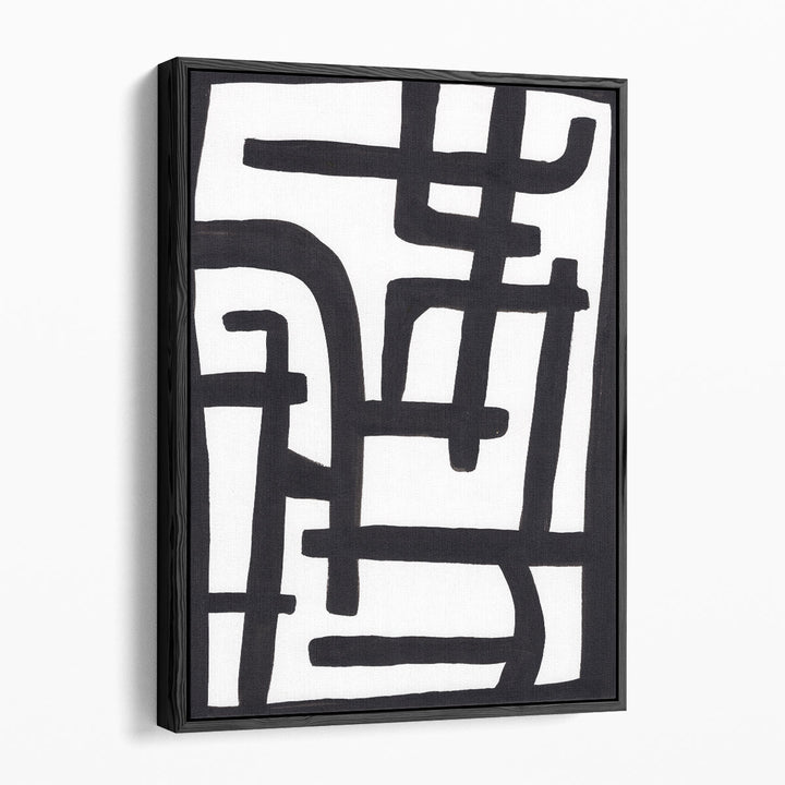 Abstract 1 Black and White - Canvas Print Wall Art