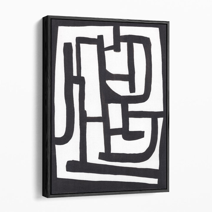 Abstract 2 Black and White - Canvas Print Wall Art