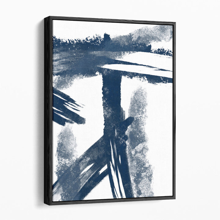 Navy Striking Seams 1 - Canvas Print Wall Art