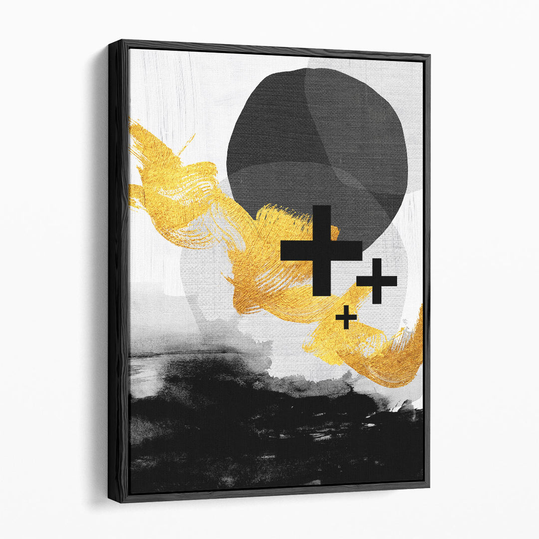 Scandi Black White Gold - Canvas Print Wall Art