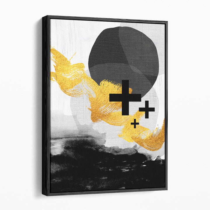 Scandi Black White Gold - Canvas Print Wall Art