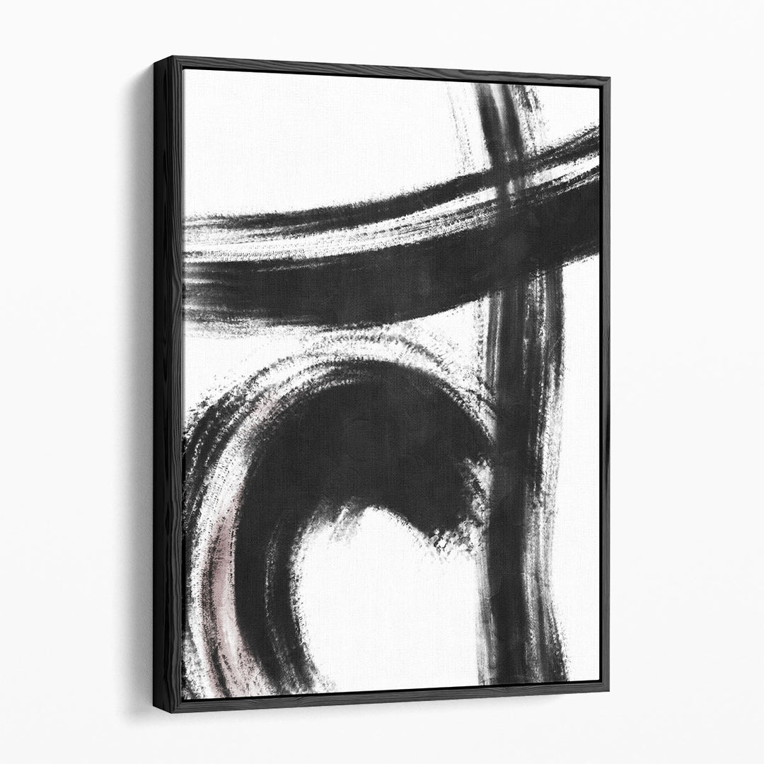 Strokes 1 Black And White - Canvas Print Wall Art