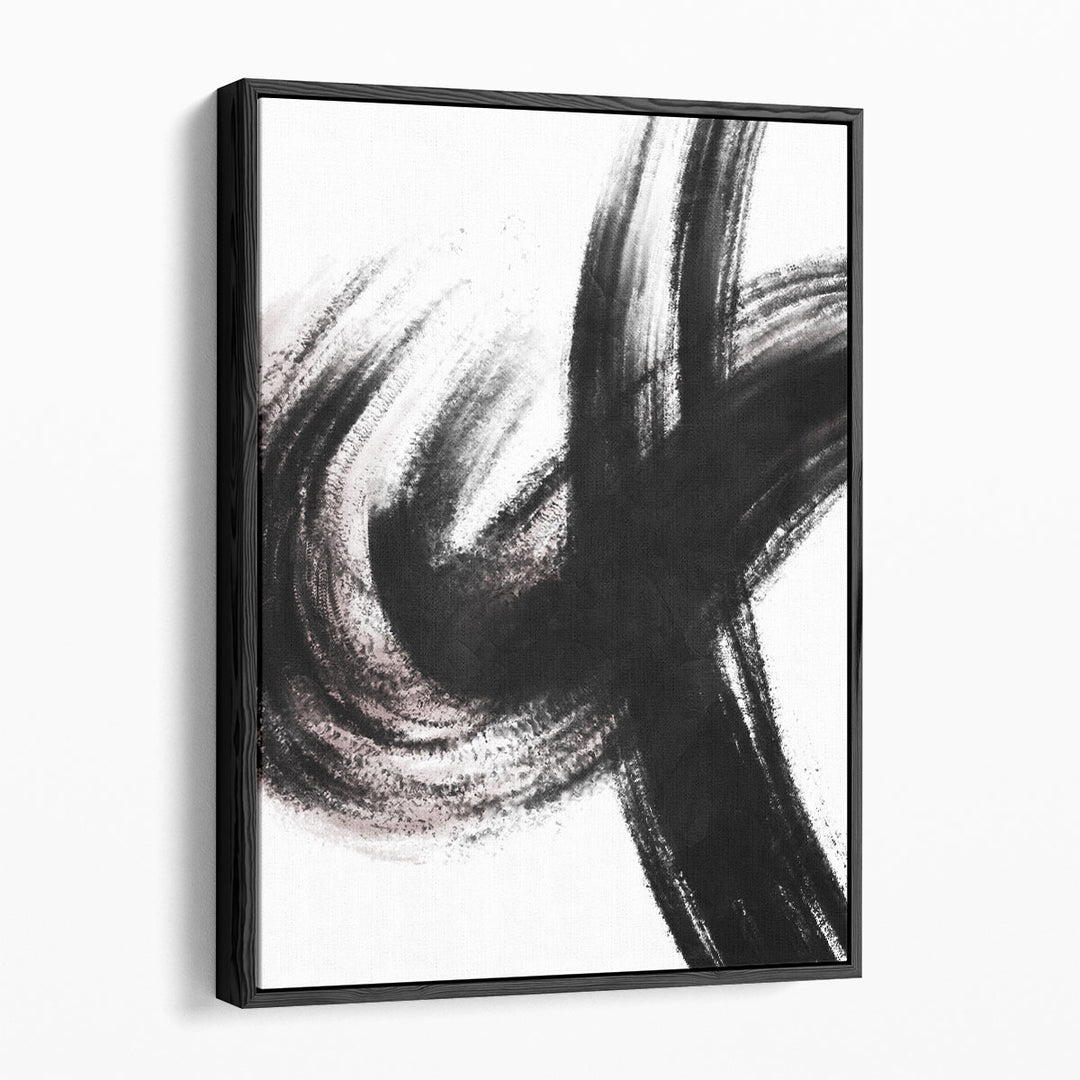Strokes 2 Black And White - Canvas Print Wall Art