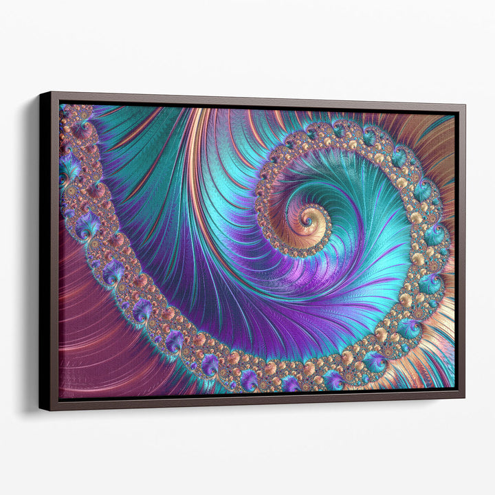 Abstract Blue Fractal Patterns - Canvas Print Wall Art