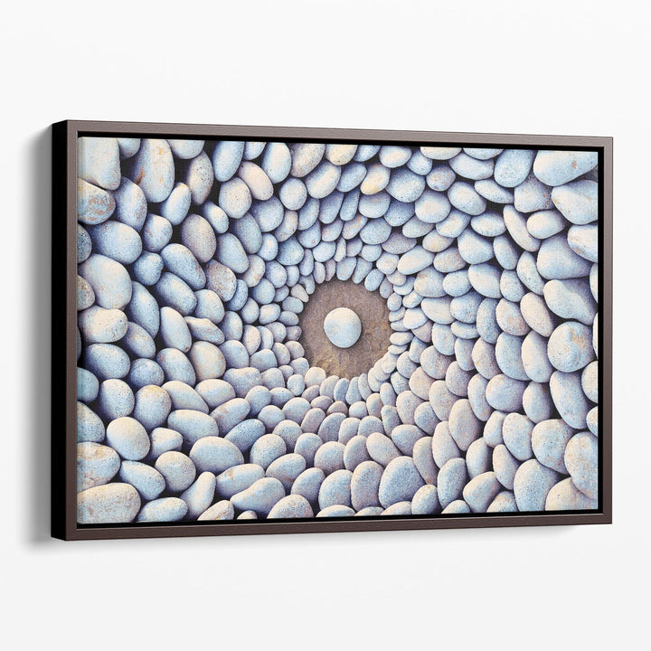 Sea Stones Laid Out in the Form of a Circle - Canvas Print Wall Art