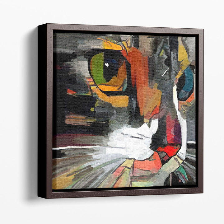 Face Of a Cat, Brushstroke Style Art - Canvas Print Wall Art