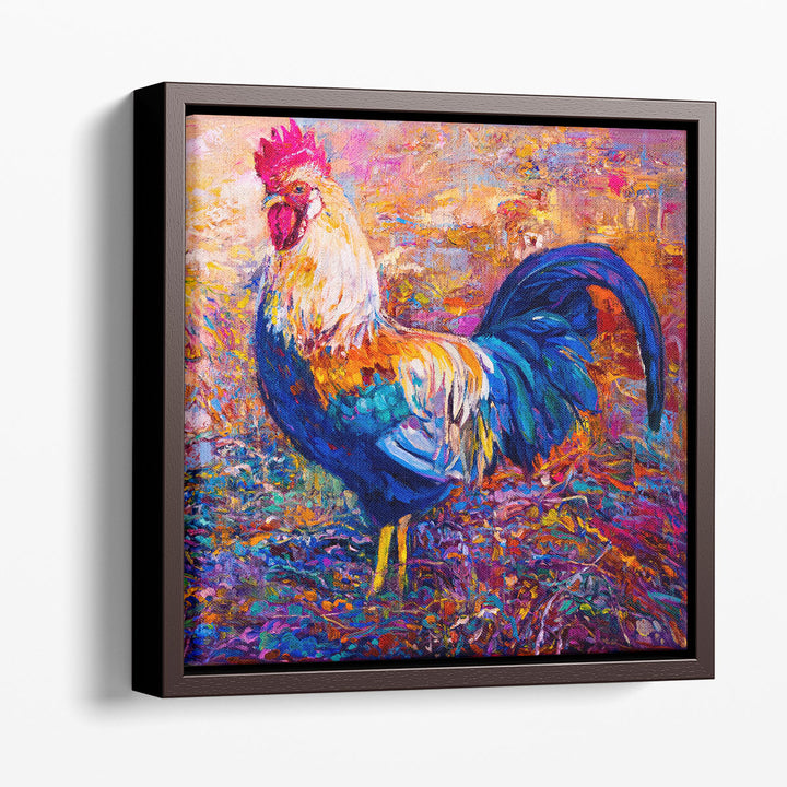 Rooster Oil Painting - Canvas Print Wall Art