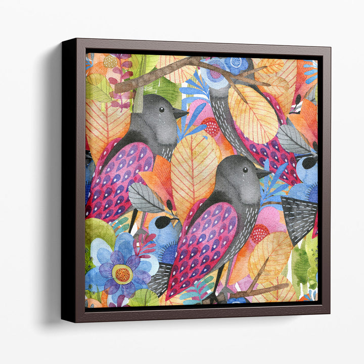 Wildflowers and Birds - Canvas Print Wall Art
