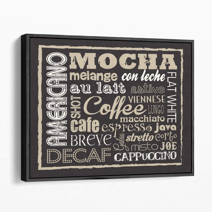 Black and White Typography Wall Art text design