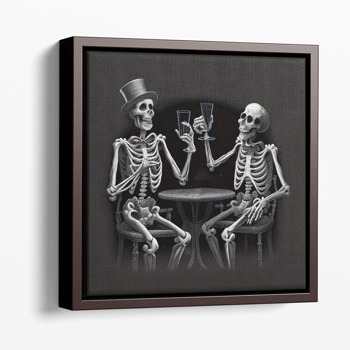 Skeleton V Black and White - Canvas Print Wall Art
