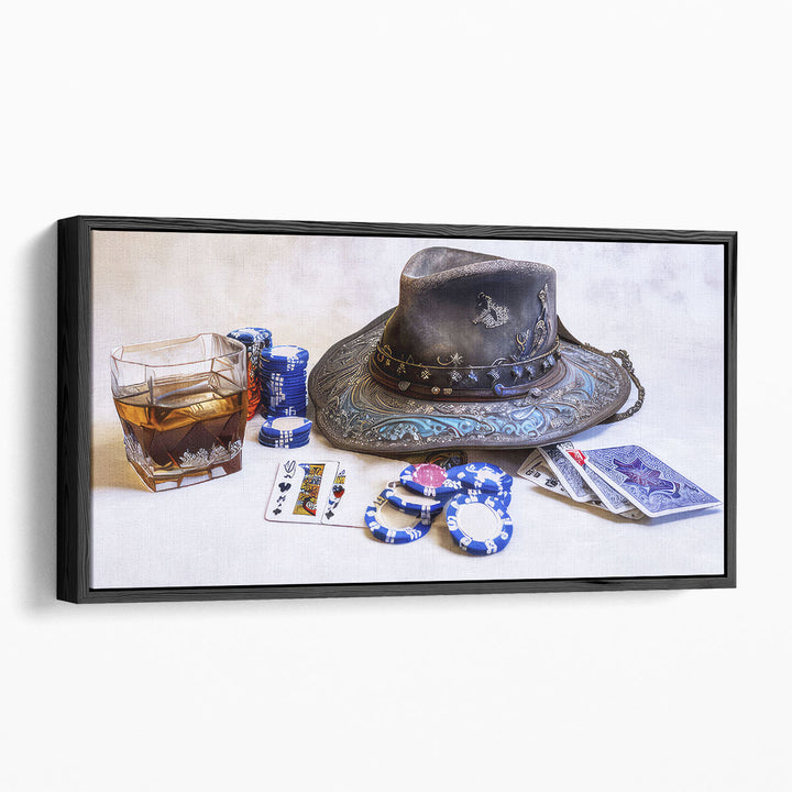 Poker Table Still Life - Canvas Print Wall Art