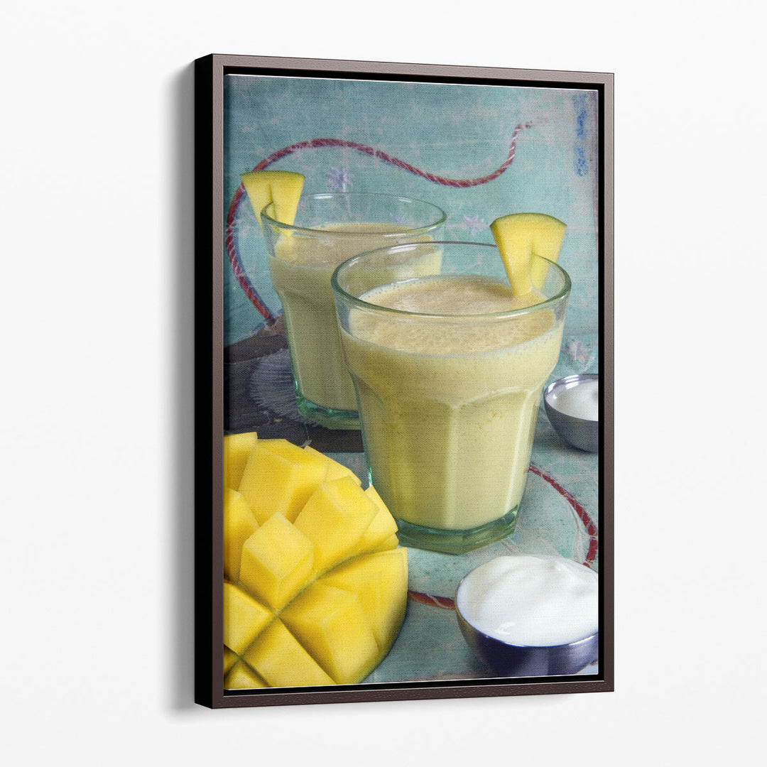 Still life photography of mango drink