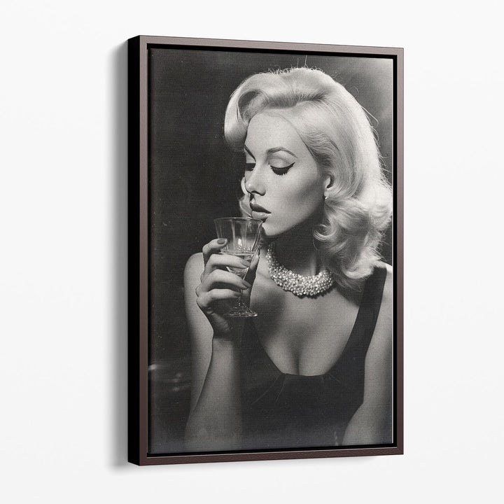 Martini Black And White - Canvas Print Wall Art