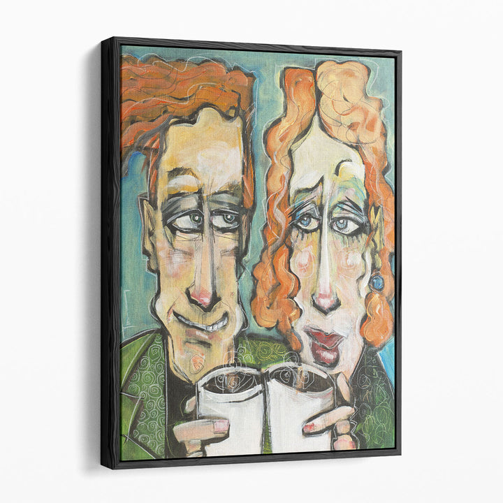 Couple Portrait Canvas Prints – intertwined silhouette art