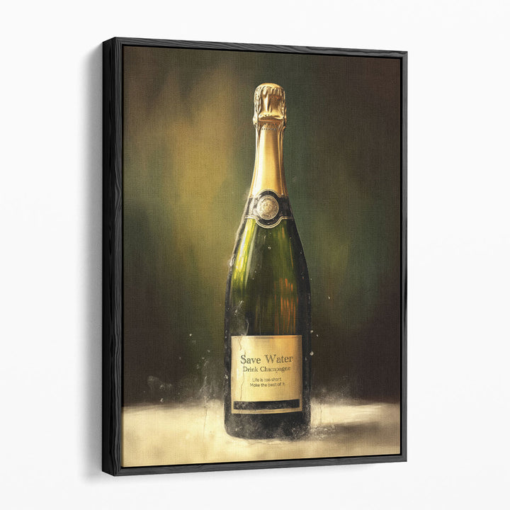 still life prints champagne bottle closeup