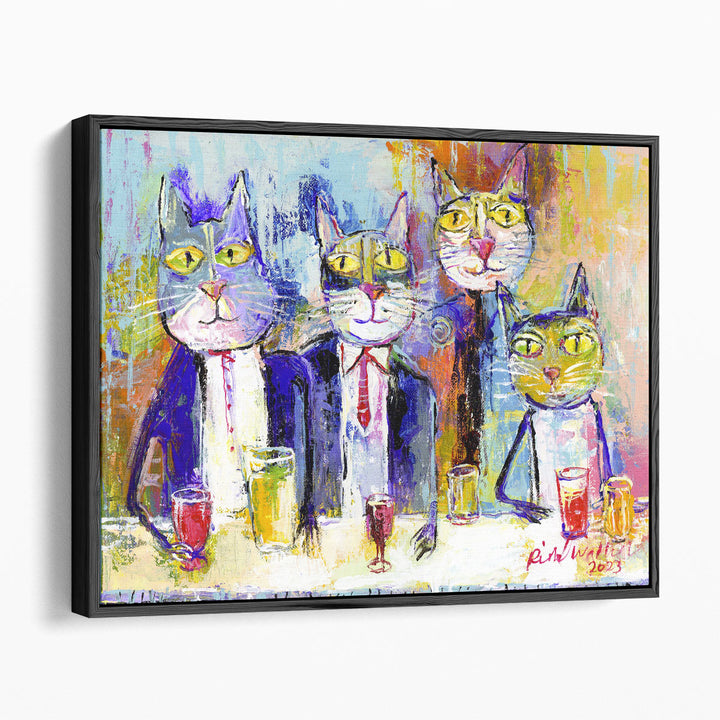 Abstract Animal Wall Art – blue cat pattern