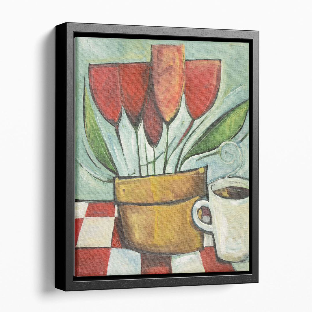 Tulips And Coffee Reprise - Canvas Print Wall Art
