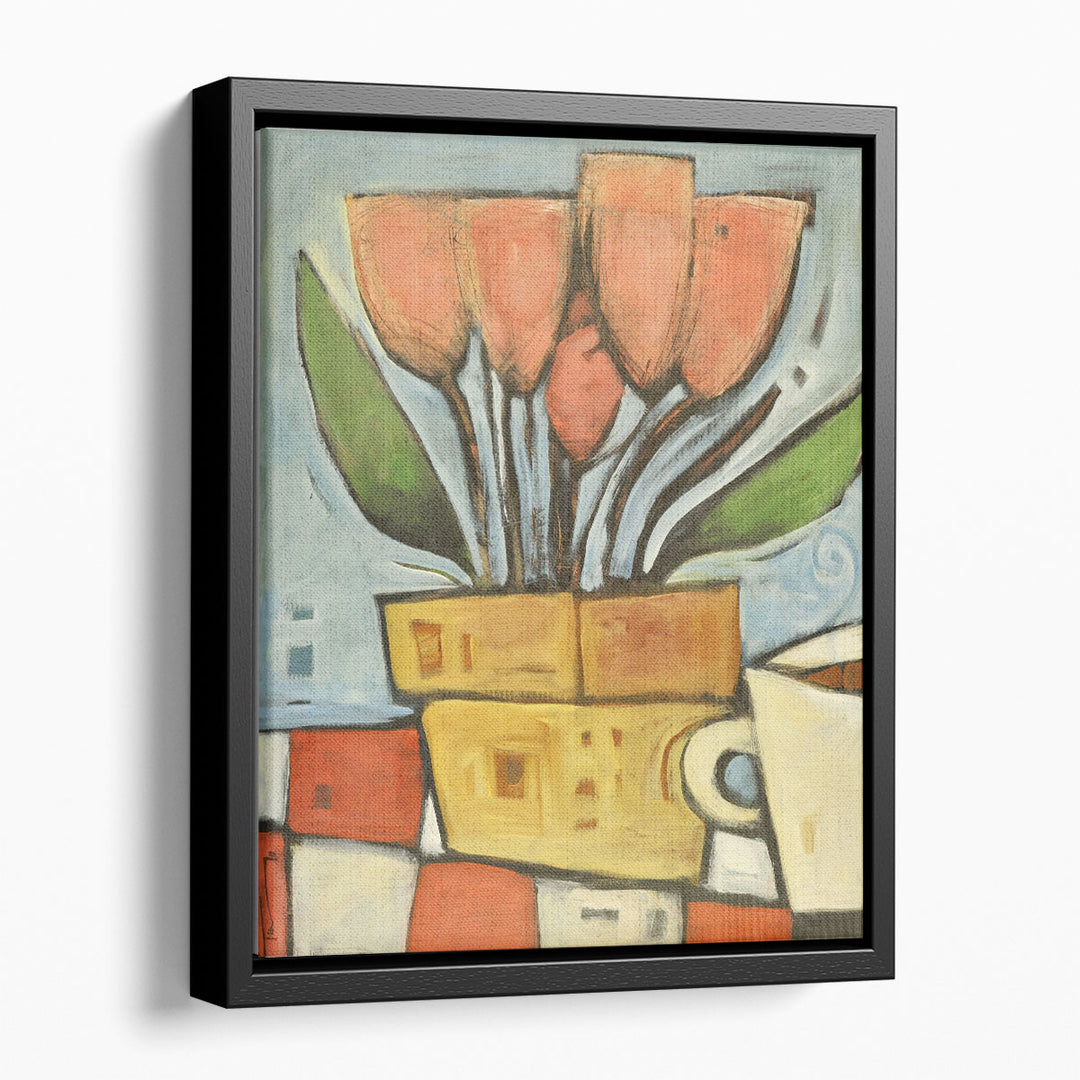 Tulips And Coffee - Canvas Print Wall Art