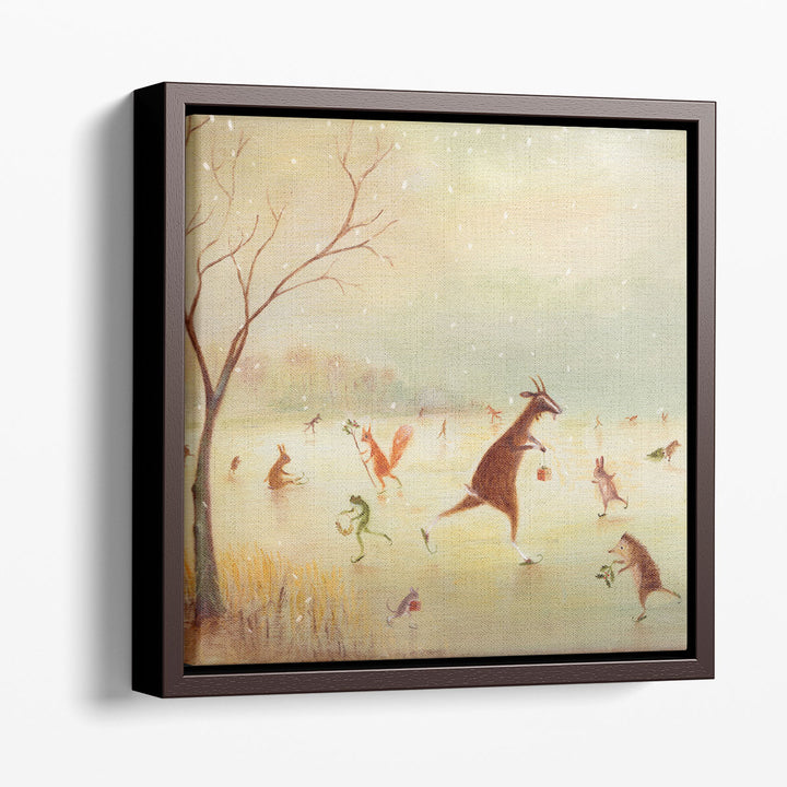 The Winter Skaters - Canvas Print Wall Art